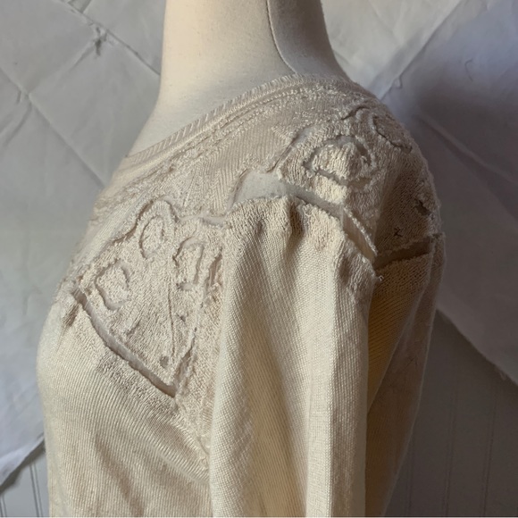 Celyn B. Elisabetta Franchi Ivory Lace Cut Outs Sweater IT 40 US 6 Sz Sm - Picture 5 of 13